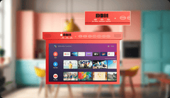 15.6" Smart Under Cabinet TV-Red Kitchen TV