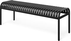 di volio Gartenbank BAISO - Metallbank für Terrasse & Garten, 130 cm, wetterfest (Schwarz)