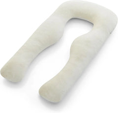 Body Pillow | Elegant U-shaped Pregnancy Pillow - Organic Bamboo Fiber Cotton - Crushed Cooling Gel Filling - Ergonomic Design - Dual-Sided Use - Washable