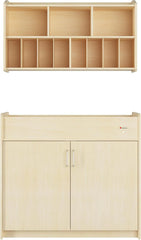 Foundations Wall- Mounted Diaper Organizer for Daycares, 3 Large & 8 Small Storage Compartments, Wood Construction, Maximum Durability