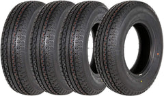 Set of 4 ST225/75R15 Radial Trailer Tire, ST225-75R15 ST 225/75R15, 10 Ply Load Range E, 117N