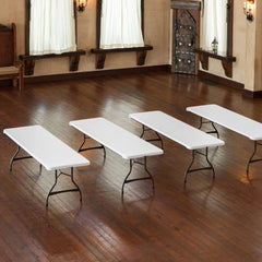 4-Pack Commercial 8-Ft. Folding Tables, Stacking, White