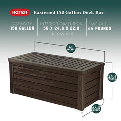 Westwood 150 Gallon Plastic Outdoor Storage Deck Box