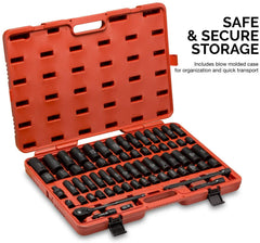 1/2" Drive Master Impact Socket Set, 65 Piece