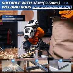 Portable Electric Welding Machine,110V Portable Welder Handheld with IGBT Inverter 5 Variable Current Adjustment,Portable ARC Welder Gun, Fits for 3/32" Wire Rods (Grey)