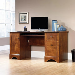 Multifunctional office computer desk, length: 59.45 inches x width: 23.47 inches x height: 29.02 inches, finished with polished maple wood material