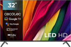Cecotec Smart TV, Televisor LED de 32 Pulgadas Resolución HD A4 Series ALH40032S. Sistema Operativo Google TV, Dolby Audio, HDR10, 16 GB de ROM,