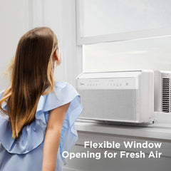 U-Shaped Inverter Window Air Conditioner 12,000BTU with Open Window Flexibility, Robust Installation,Extreme Quiet, 35% Energy Saving, Smart Control, Alexa, Remote, Bracket Included (Renewed)