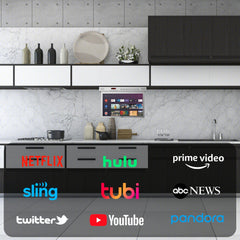 15.6" Smart Under Cabinet TV-Silver Kitchen TV