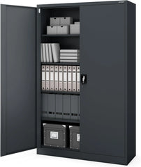 Jan Nowak Metallschrank Jan II 185 x 115 x 40 cm - Aktenschrank abschließbar mit 2 Türen, Mehrzweckschrank mit 5 Ebenen, Büroschrank aus Stahlschrank