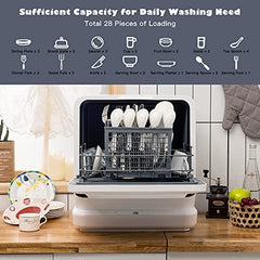 COSTWAY Portable Countertop Dishwasher, with 7.5L Openable Water Tank