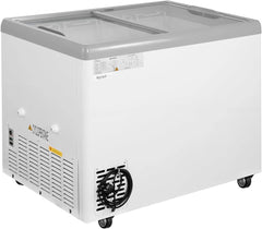 GastroHero Eiscreme Gefriertruhe 284 Liter Tiefkühltruhe LED Beleuchtung Schiebeglasdeckel Rollen Gefrierschrank Gewerbe Eis Truhe Verkauf –18 °C