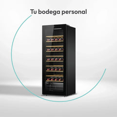 Candy DiVino CWC058, Vinoteca, 58 Botellas, WiFi, App hOn, Puerta Reversible, 10 Baldas, Tratamiento Anti-UV, Compresor Antivibraciones, Iluminación