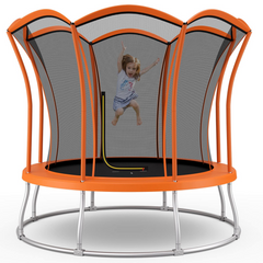 8FT/10FT Outdoor Trampoline �� ASTM Approved with Unique Flower Shape