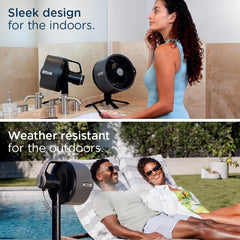 Shark FlexBreeze Pro Nebelventilator – Indoor & Outdoor, Integriertes Nebel, Sockel auf Tischplatte, kabelgebunden oder kabellos, bis zu 24 Stunden