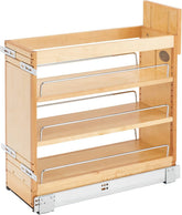 5-inch pull-out storage rack, suitable for bottom cabinets in kitchens/bathrooms, with a soft-closing slide rail for a spice rack/food storage rack, made of wood material