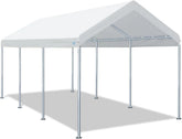 10x20 ft Heavy Duty Carport Potable Car Canopy Garage Party Tent Boat Shelter, Adjustable Height from 9.5 ft to 11 ft, Beige