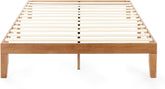 12" Classic Solid Wood Platform Bed Frame w/Wooden Slats (No Box Spring Needed), Natural, Queen Size