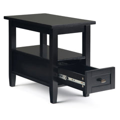 14" Wide Solid Wood Narrow Side Table, Rectangle Transitional Style Accent Table