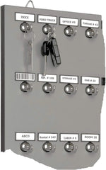 Metal key rack, equipped with 75 metal hooks fixed by bolts