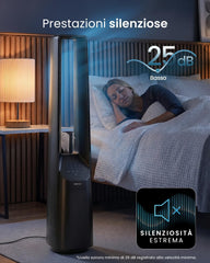 Pro Breeze 101cm rotorloser Ventilator - Smart Home Ventilator mit WLAN, Fernbedienung, LED Display, 6 Geschwindigkeiten - Turmventilator sehr leise,