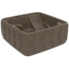 4-Person Square Plug-and-Play Hot Tub with Ozonator – 20 Stainless Steel Jets, LED Waterfall, 110V