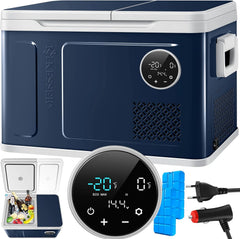 KESSER Kompressor Kühlbox 2in1 Doppelzone Kühl & Gefrierfach elektrische Gefrierbox mit 2x Kühlakkus & LED-Touch-Bedienung | Kühlschrank Kühlung bis -