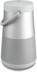 Bluetooth speaker, portable speaker with microphone, wireless and waterproof, 360-degree omnidirectional sound output, long-lasting battery and handle, silver appearance