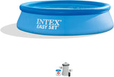 28167EH Easy Set Inflatable Swimming Pool Set: 15ft x 48in – Includes 1000 GPH Cartridge Filter Pump – Removable Ladder – Pool Cover – Ground Cloth