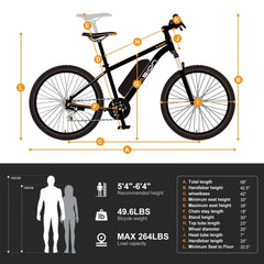Electric Bike for Adults with 360Wh Removable Battery