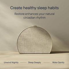 Sunrise alarm clock, audio equipment, smart lamp (rubber material) - White noise mode, screen-free sleep program