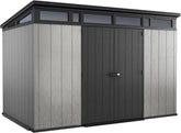 11 x 7-Ft. Resin Outdoor Storage Shed for Patio Furniture, Garden Tools, Bikes and Lawn Mowers