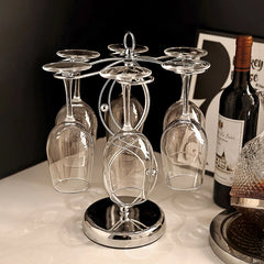 Freestanding Metal Wine Glass Holder Rack for Stemware Storage and Countertop Display