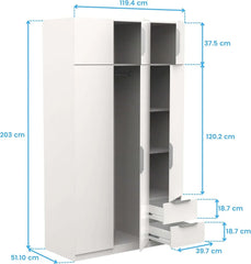 Miroytengo Armario Ghost Grande 6 Puertas y 2 Cajones Color Blanco Mate 203x119 cm