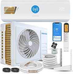 Danyon Klimaanlage Split - 12000 BTU - 3,4 kW, Selbstreinigung, leise, Smart Home, Inverter Klimagerät mit Heizfunktion, Splitgerät vorgefüllt mit R32