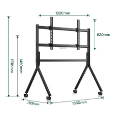 Outdoor Y-Type Rolling TV Cart for 65"-75" TVs