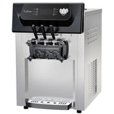 2200W 3-Flavor Soft Serve Ice Cream Machine, 5.3–7.4 Gal/Hr, LCD Touch Screen, Automatic Cleaning