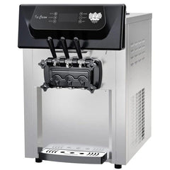 2200W 3-Flavor Soft Serve Ice Cream Machine, 5.3–7.4 Gal/Hr, LCD Touch Screen, Automatic Cleaning