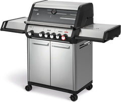 Enders Gasgrill Monroe Pro 4 SIKR Turbo, 4-Brenner, mit Kocher und Infrarot-Heckbrenner, PanoVision Sichtfenster, Gussrost, Aluguss Grill, 800 °C