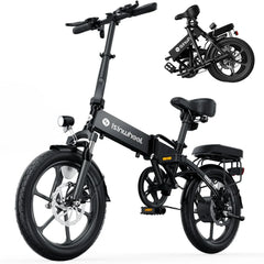 Electric Bike for Adults 500W Motor, 20 mph Folding Ebike, 14"/16"/20" Adults Electric Bicycles with Smart Uphill, 280.8Wh Battery, 25 Miles PAS Range, Mini E Bikes for Adults and Teens-isinwheel