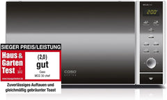 CASO MCG30 Ceramic chef Testsieger Haus & Garten Test, 3in1 Mikrowelle mit Grill + Heißluft 2100W 30L, Borosilikatglasboden, Backofen-Funktion bis 200