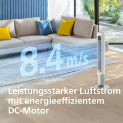 Philips Smarter Turmventilator 7000 Series – 8,4 m/s stark, ultraleise 22 dB, energieeffizient, App & Fernbedienung, Wlan, 12 Stufen, Schlafmodus,