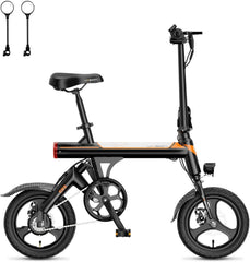 EB3 Electric Bike Adults 21mph, 500W Peak Motor, 270Wh Battery, Rear Suspension, 3 Levels Assist, 14" Folding Ebike for Adults and Teens, Complies to UL2849