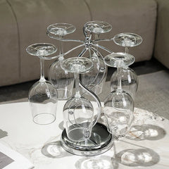 Freestanding Metal Wine Glass Holder Rack for Stemware Storage and Countertop Display