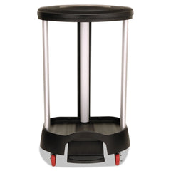 Administrative series floor-standing clothing storage basket / laundry basket, with front locking casters, capacity 30 gallons, black, without handle cover, suitable for hospitals / medical laboratories / commercial premises