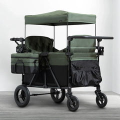 Carrito-Paseador Jeep Wrangler Deluxe para 4 Niños – Capota Desmontable, Bolsa Térmica, Asientos Modulares, Almacenamiento XXL, Ruedas Antipinchazos,