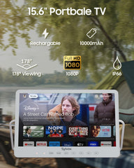 15.6" Smart Waterproof Battery Powered TV-Portable TV