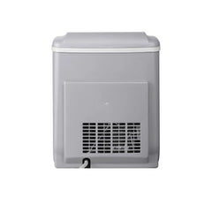 Compact desktop ice machine, capable of producing 26 pounds of ice per day, black color