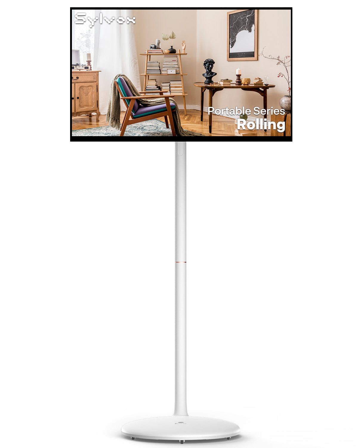 NEW - 32" Portable Battery-Powered Smart TV on Wheels with Touchscreen (Rolling TV Series)