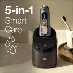Braun Series 9 Pro Premium Rasierer Herren, Testsieger Stiftung Warentest, 4+1 Scherkopf, Elektrorasierer & Trimmer, Reinigungsstation, 60 Min